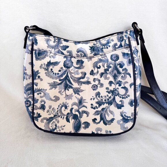 Patricia Nash Emeline Crossbody Purse in Blue Floral - Picture 9 of 12
